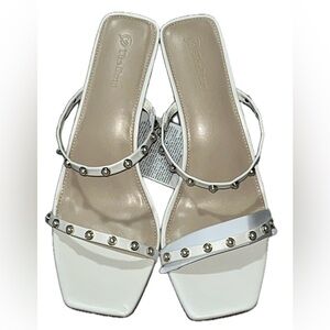 The Drop Avery White Pearl Sandal Heels, NWT, Size 12
